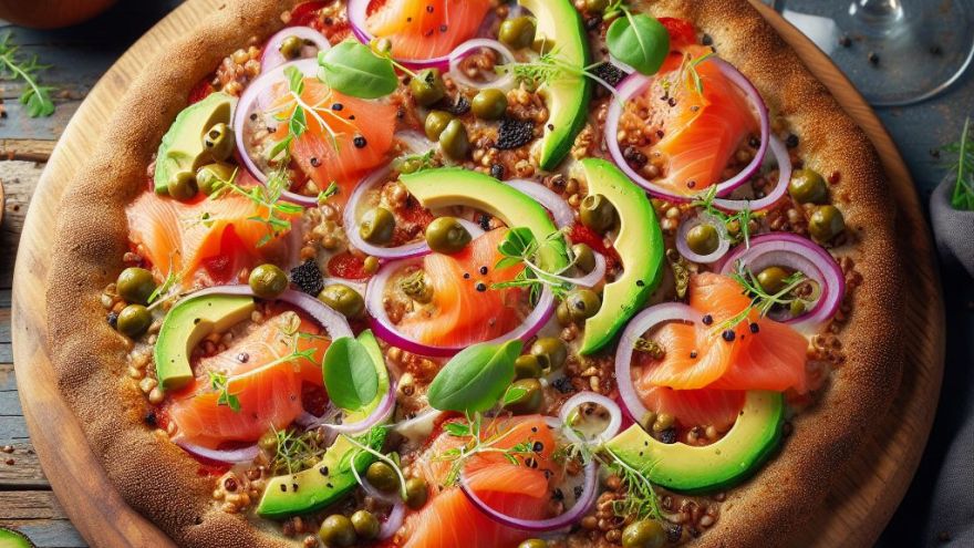 Pizza Gryczana pizza z łososiem i awokado - przepis na pyszną i zdrową pizzę